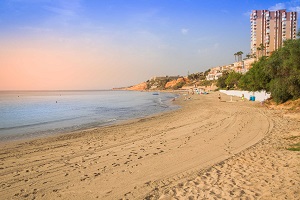 Playa Barranco Rubio Beach in Orihuela-Costa, Alicante. Spain. Costa Blanca.